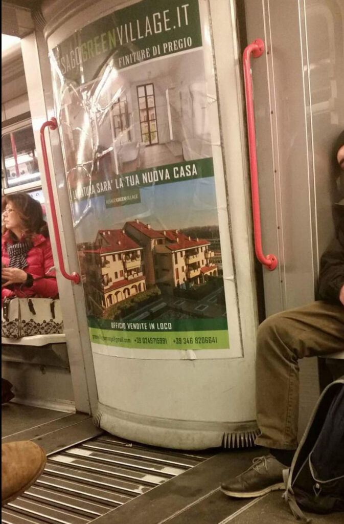 Affissione locandina Metro Verde Milano