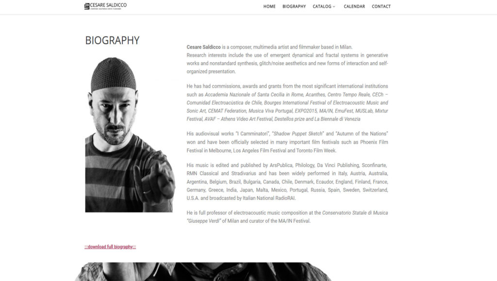Sito Musicista Descrizione