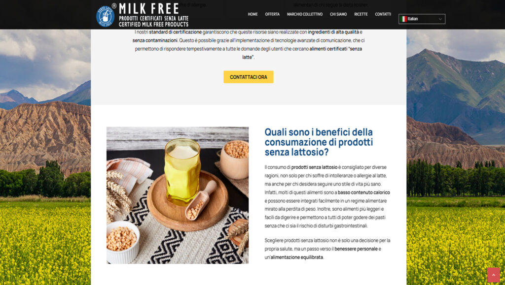 Sito Web – MilkFree 5
