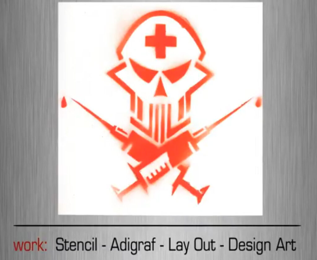 Stencil Skull Blood