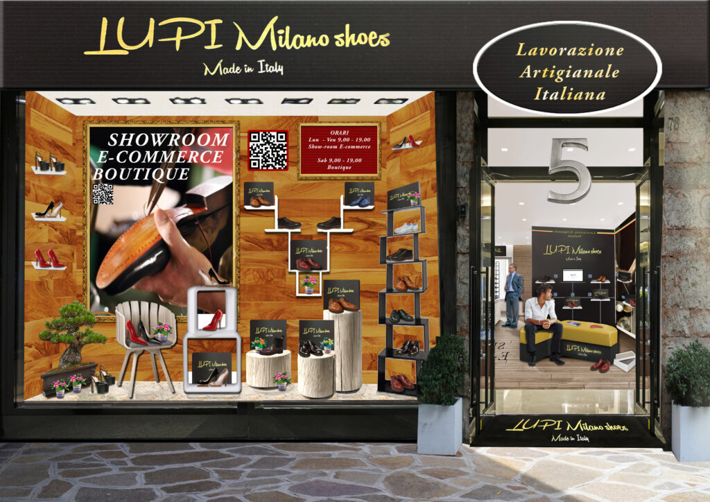 Vetrina Rendering con interno scarpe